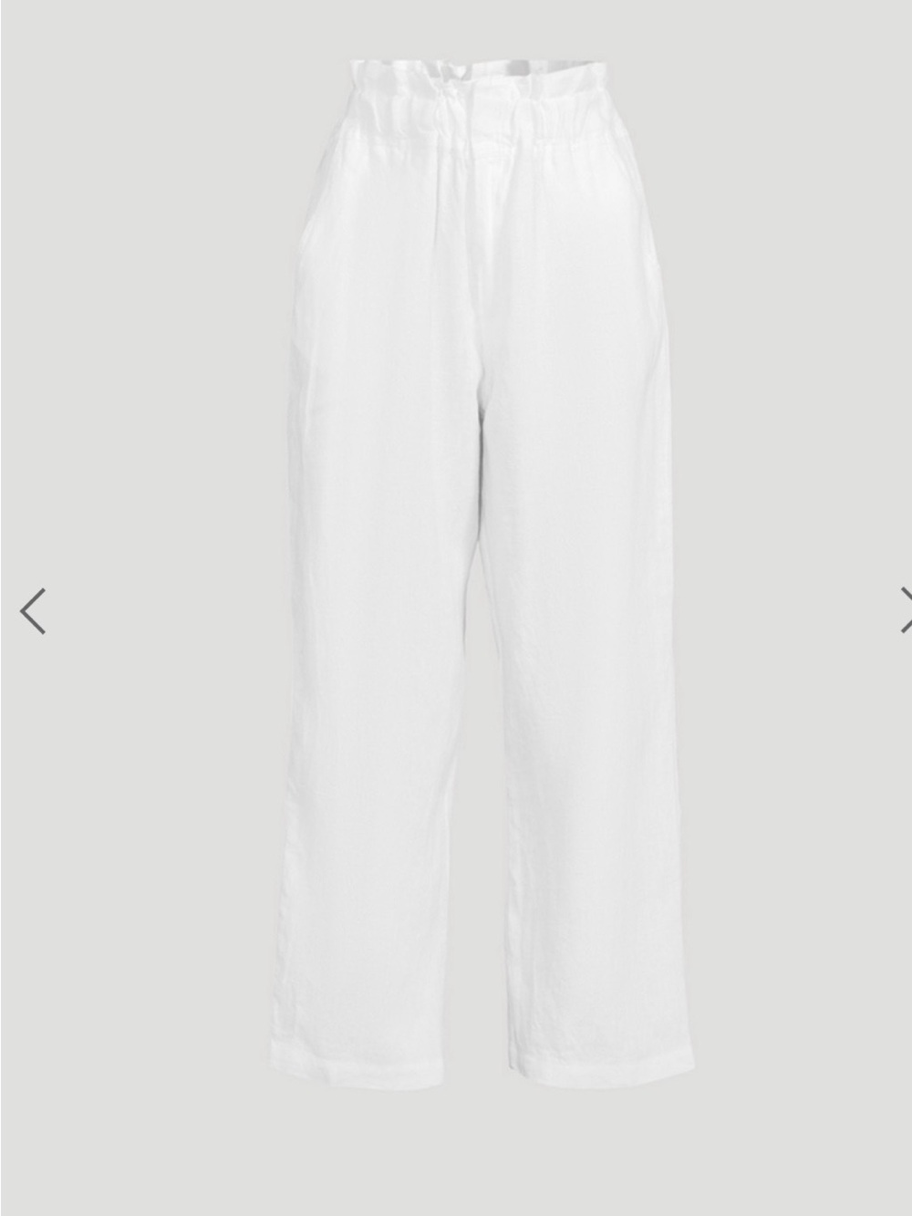 NWOT Posse White High-Waist /zip up Paperbag Linen Pants